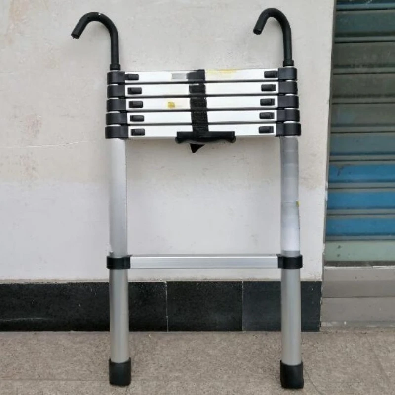 Hook aluminum alloy bamboo ladder with hook telescopic ladder aluminum ladder portable foldable household
