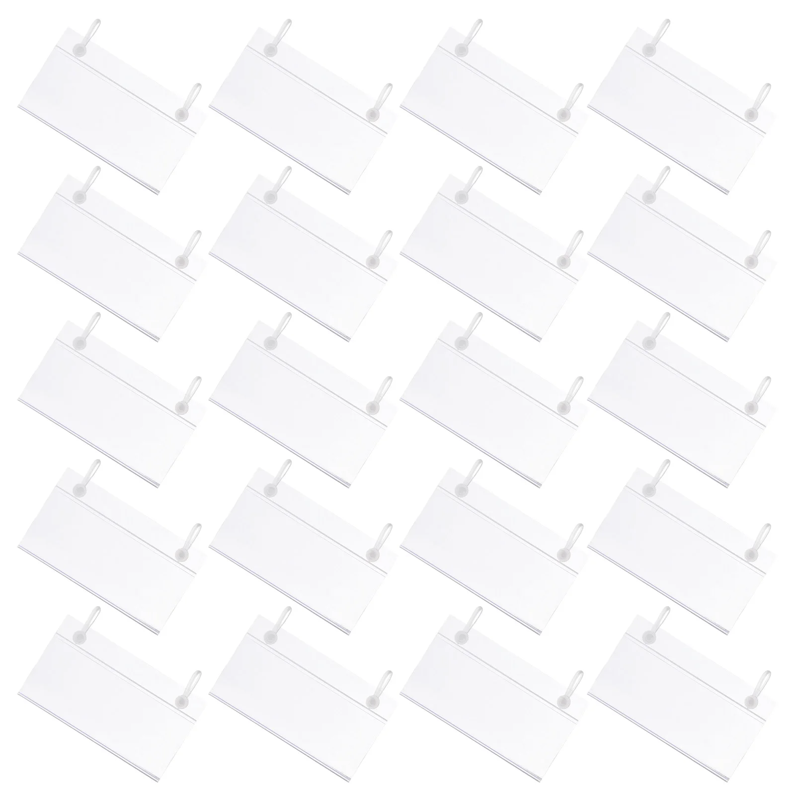 

100 pcs Label Transparent Wire Shelf Label Holder For Supermarket Metro Shelving Dual Hook Smooth Edges Lightweight Price Tag