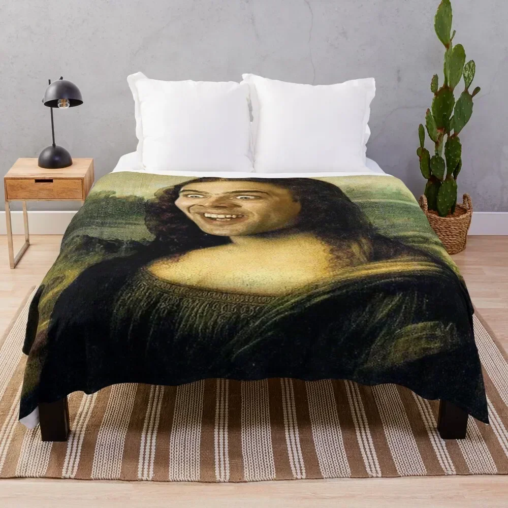 

Nicolas Cage as the Mona Lisa Throw Blanket Decorative Sofas decorative Travel cosplay anime Blankets