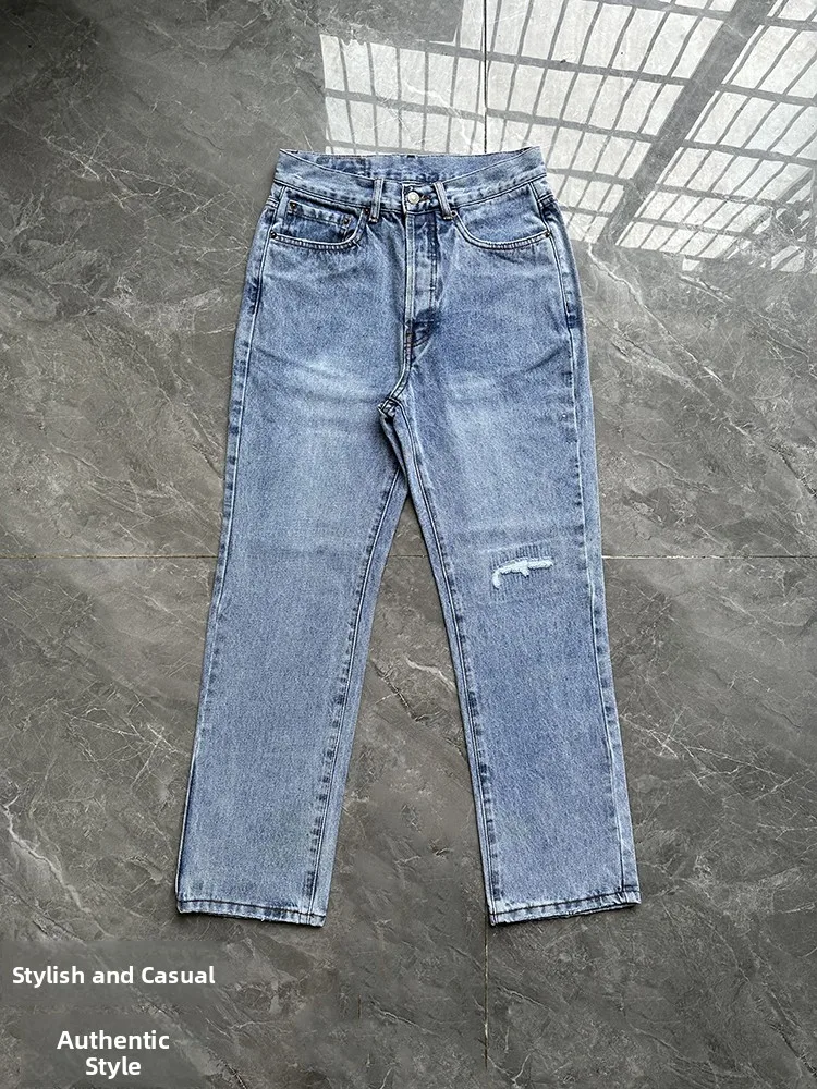 

Мужские джинсы Randy's Vintage Straight Leg синего цвета, с эффектом потертости, простой дизайн, классический стиль 50-х, прочные, повседневные, из денима.