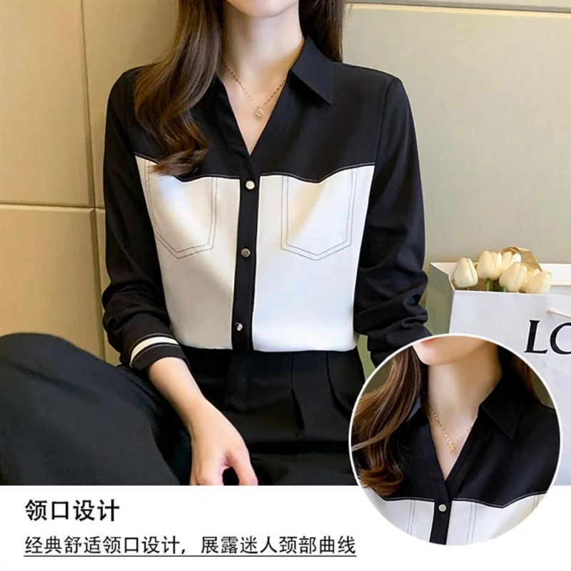 Elegant Chiffon Blouses for Women Fashion 2025 Spring and Autumn Leisure Long-Sleeved Shirts Female Clothes
