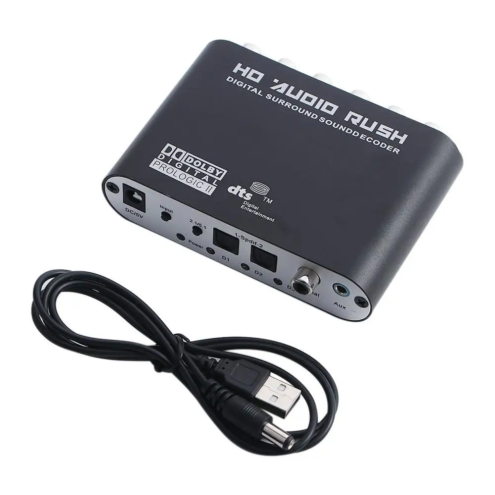 Konverter Analog Amplifier 5.1 Dekoder Audio HD Koaksial SPDIF Amplifier Dekoder Konverter DAC Audio AC3 Digital Ke Analog