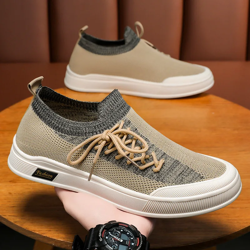 

2025 Casual shoes, breathable single shoes with shallow openings and soft soles, men's lightweight board shoes, comfortable shoe