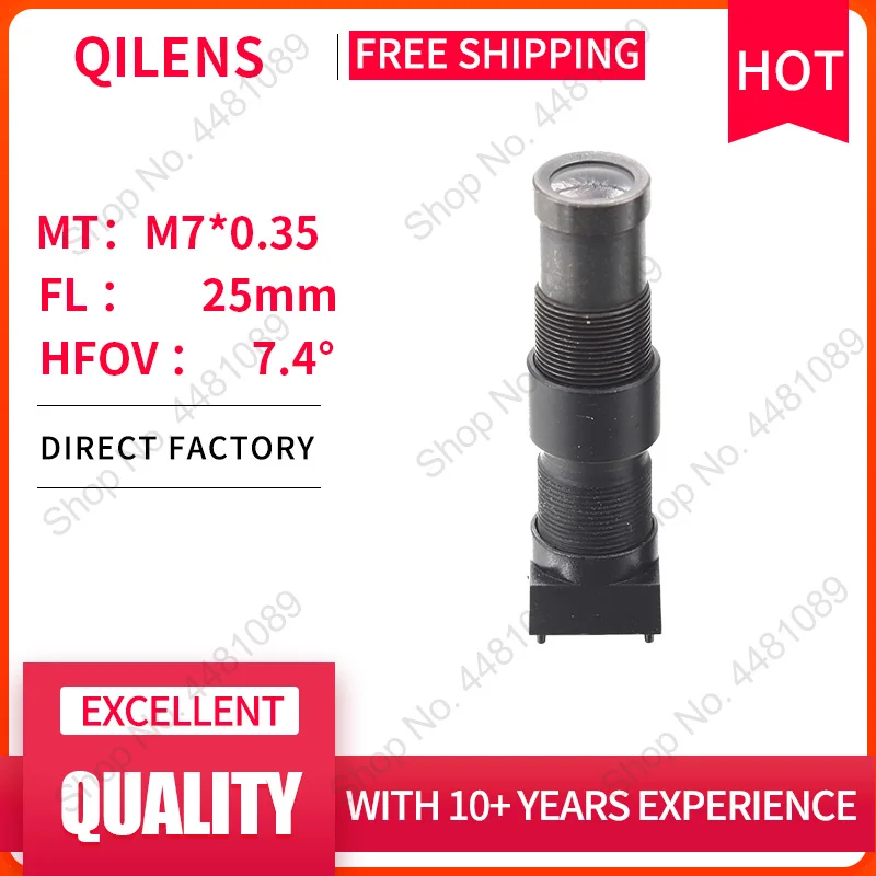 QILENS obiektywy kamery przemysłowej M7 25mm dla bezpieczeństwa 720P 1080P HD Mini obiektyw otwór zawleczki