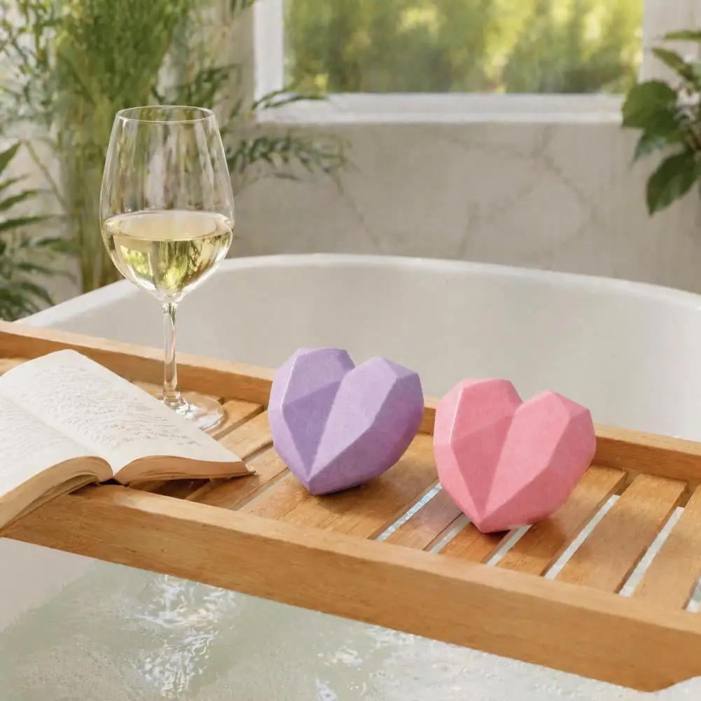 Safe Bath Bombs 80g Love Heart Bath Bombs Set Eucalyptus Green Tea Lavender Rose Scented Essential Oil Fizzies Moisturizing Dry