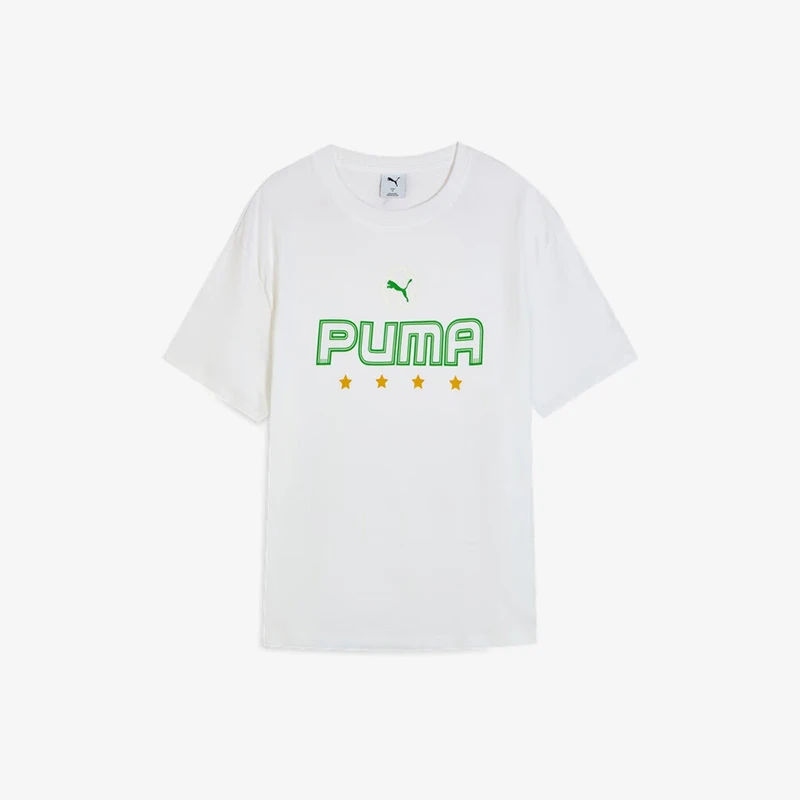 

Puma подлинная летняя мужская и женская легкая футболка с короткими рукавами в стиле ретро с круглым вырезом 2025 633072-02