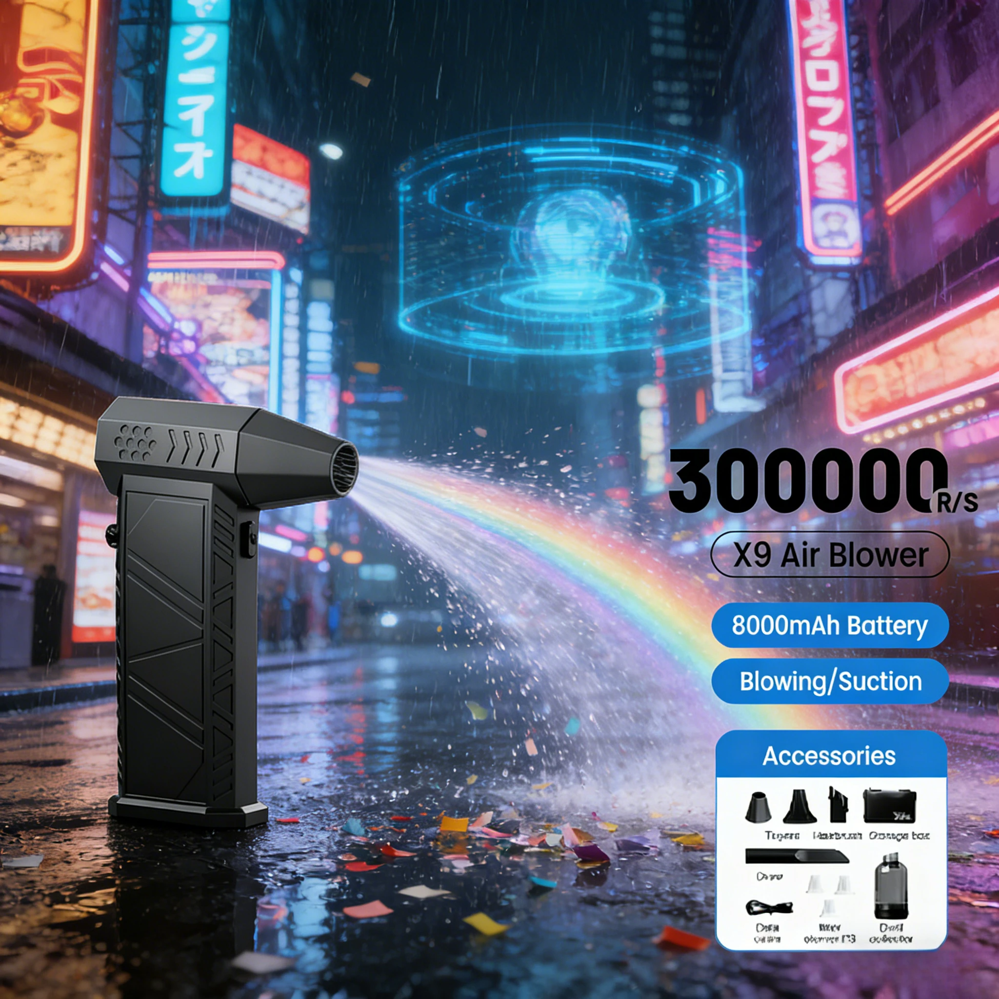 

X9 Turbo Jet Air Duster — бесщеточный вентилятор объемом 300 тыс. об/мин | ПК/клавиатура/автомобиль/домашний очиститель нескольких сцен