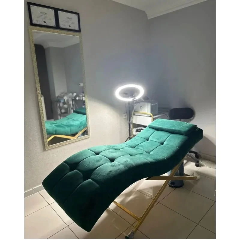 Luxury Adjustable Modern Metal Leather Beauty Bed Luxury Facial Portable Massage Bed Bedroom Living Room