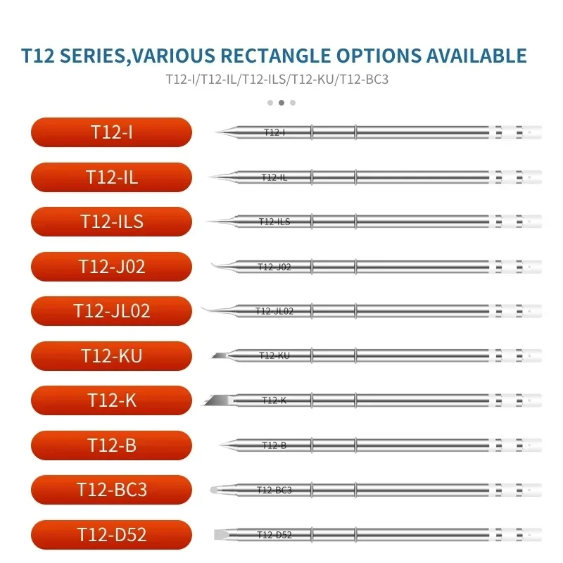 T12 Electric Soldering Iron Tips T12-I BC2 BC3 ILS J02 JL02 Series Replace Soldering Iron Tips Soldering Station Welding Tools