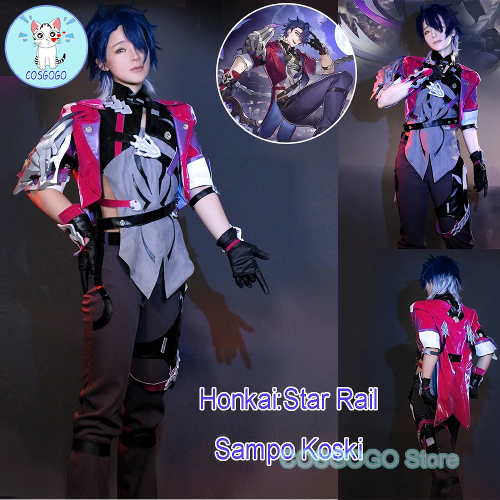 

Honkai:Star Rail Sampo Koski Cosplay Costume Handsome Sexy Halloween Sampo Outfits Men Full Set Wig Shoes