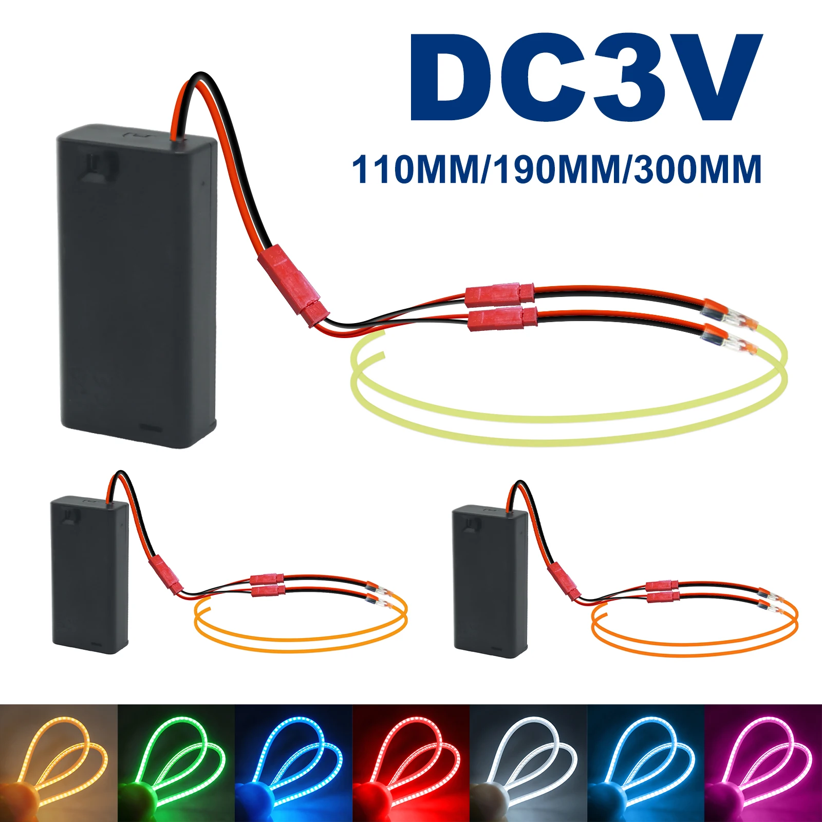 Battery Powered LED Filament Light DC 3V Free Cut Flexible COB LED Diode 110MM 190MM 300MM Edison Bulb Lamp Parts FOB Strip
