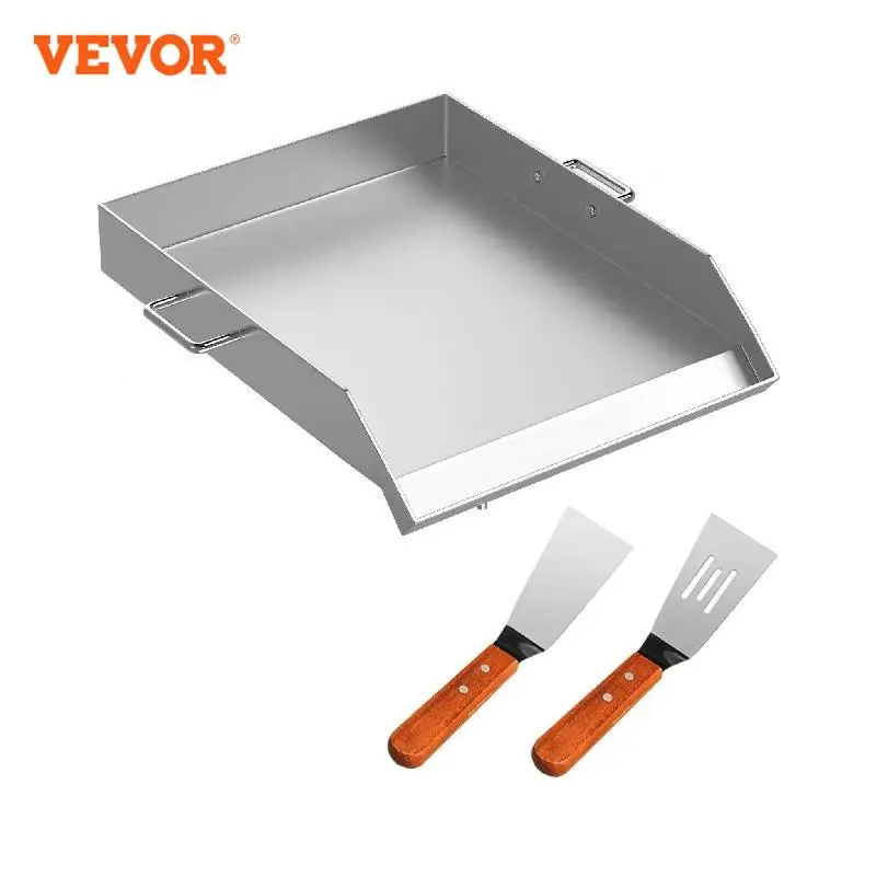 VEVOR Plancha Inox Barbecue à Charbon de Bois Plaque de Cuisson en Acier Inoxydable 46 x 40cm Plaque