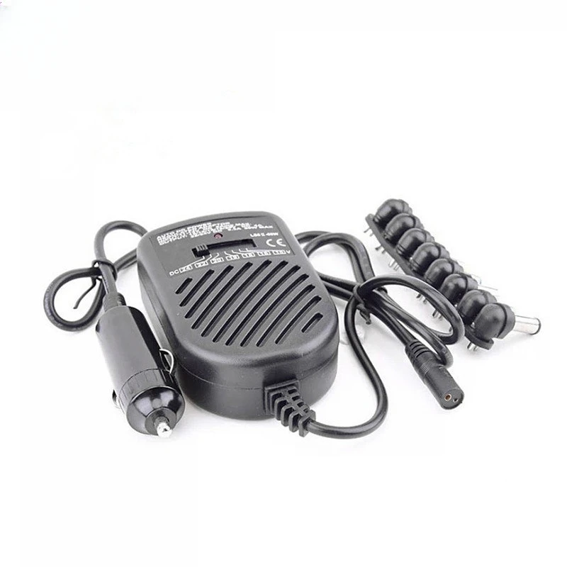 80W car notebook multi-function power adapter, car charger 15-24V multi-gear adjustment