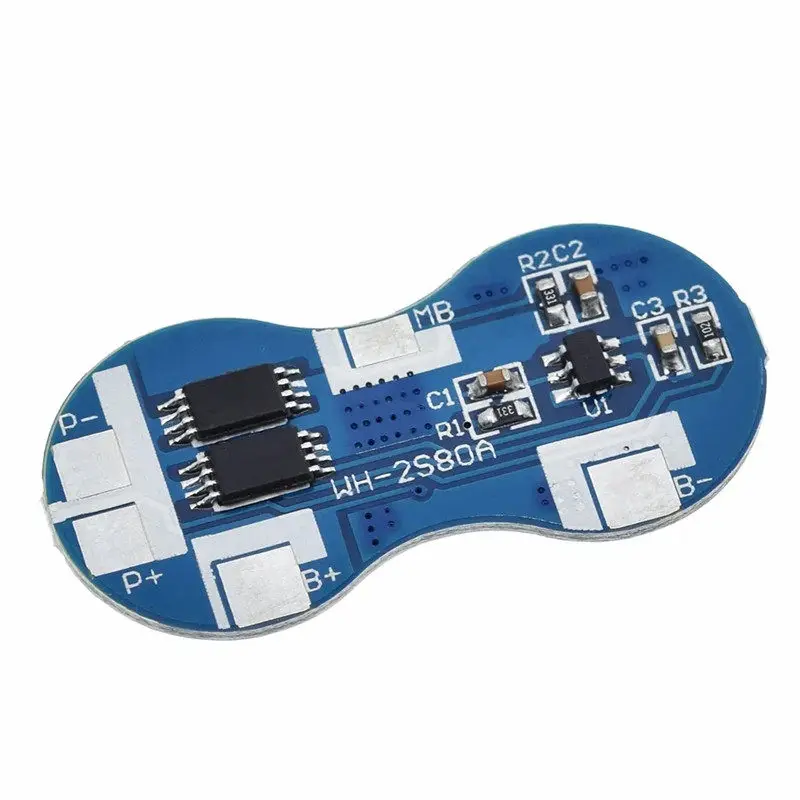 2-string 7.4V 4A 18650 lithium battery protection board Double-string protection chip 8.4V overcurrent and overshoot 4A