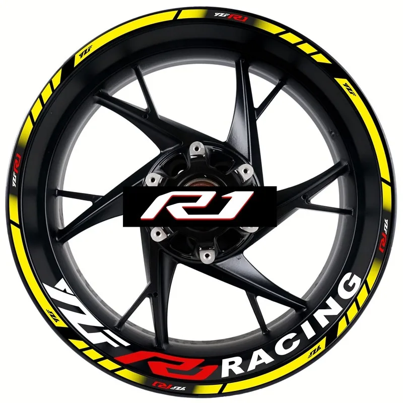 Für yamaha r1 rad aufkleber felgen aufkleber yzf r1 logo set 17 zoll innere und äußere radnabe deca