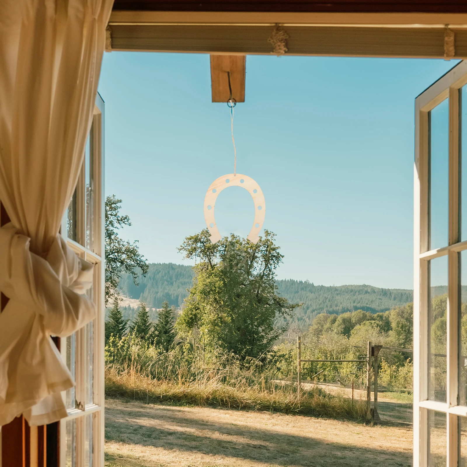 24 Stuks 15x17 cm Houten Hoefijzer Uitsparingen DIY Schilderen Ambachten Kinderen Speelgoed Hout Slice Prop Onvoltooide Decoraties vakantie Krans