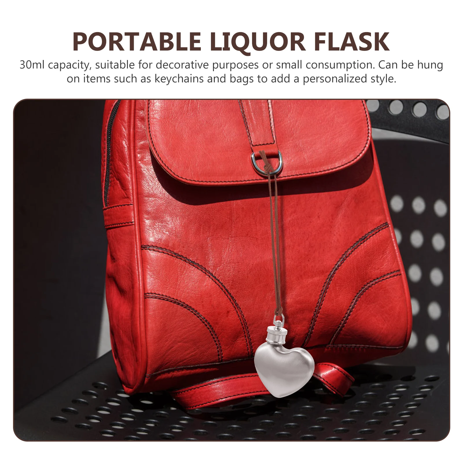 

Small Outdoor Portable Hip Flask Stainless Steel Heart Wine Pot Leak Proof Wine Flask for Camping Hiking Adventure