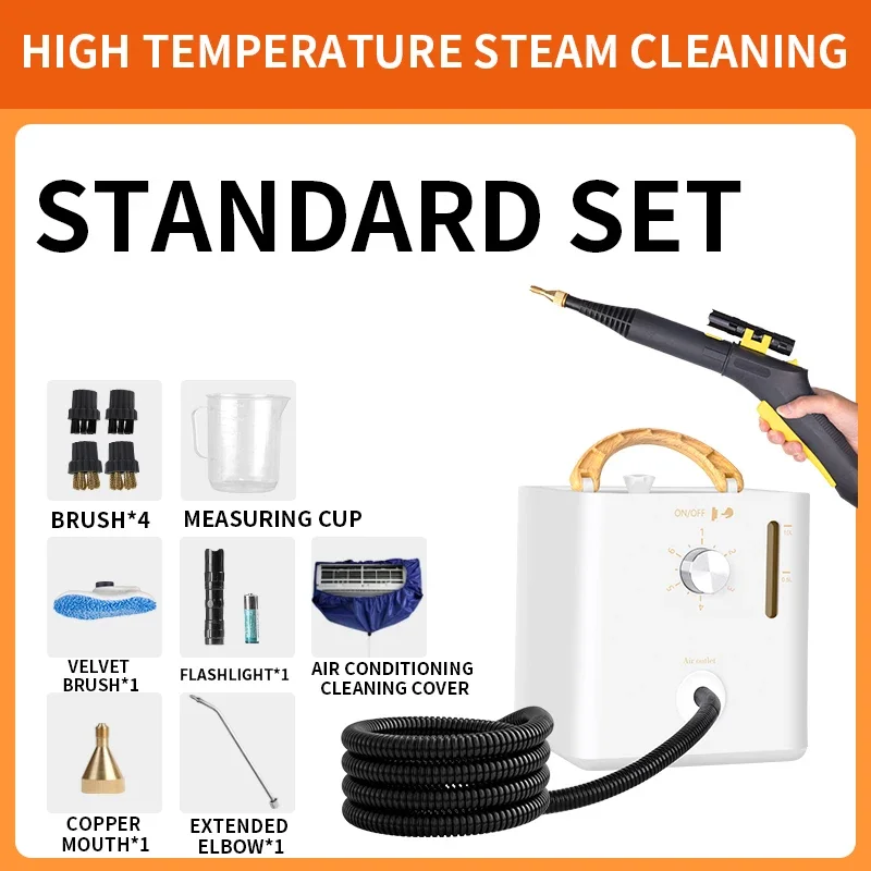 2600W High Pressure and High Temperature Mobile Steam Cleaner, Range hood, Air Conditioner and Home appliance Deep Cleaning Tool