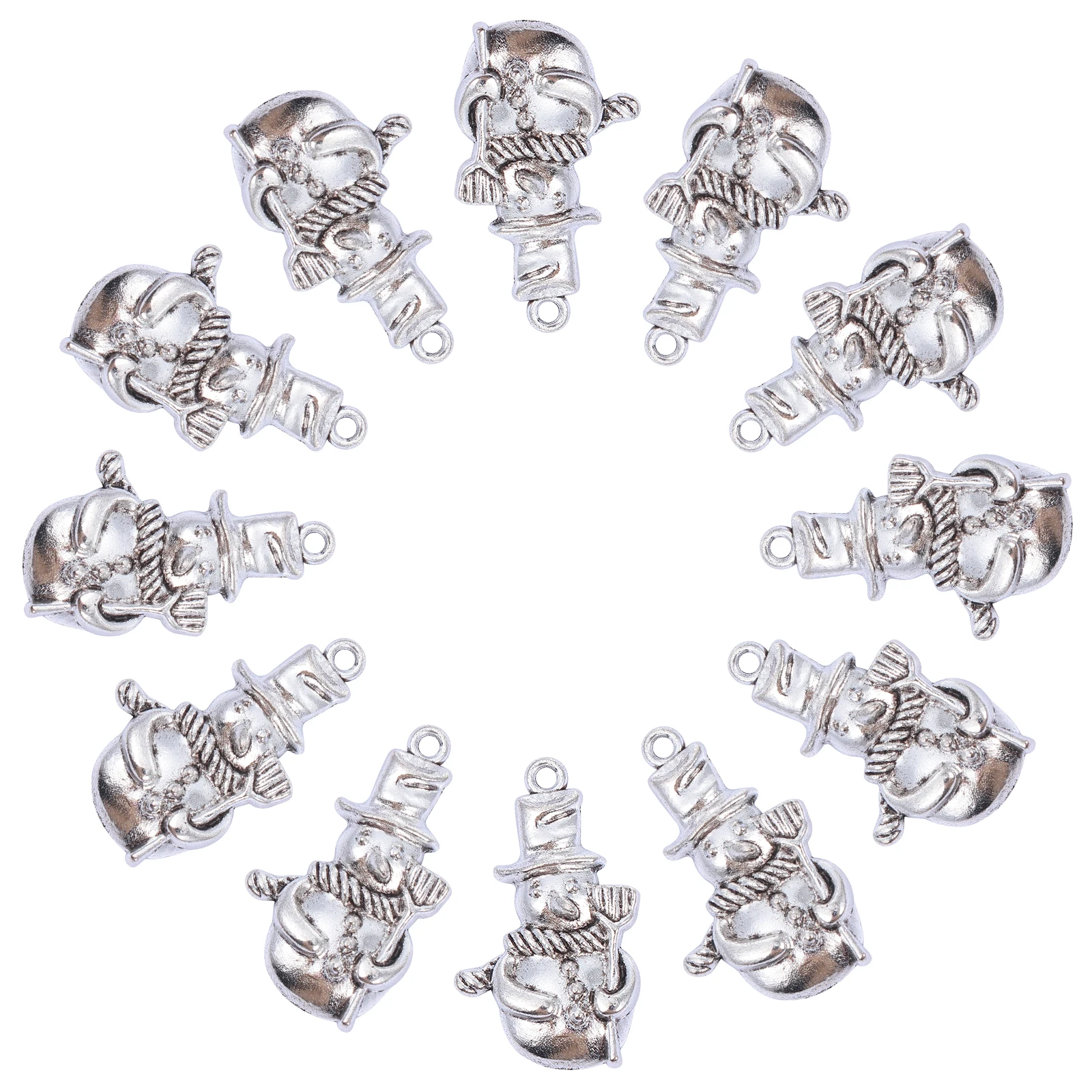 

50 Pcs Snowman Necklace Vintage Alloy Pendant Jewelry Diy Charm Holiday Charms Making