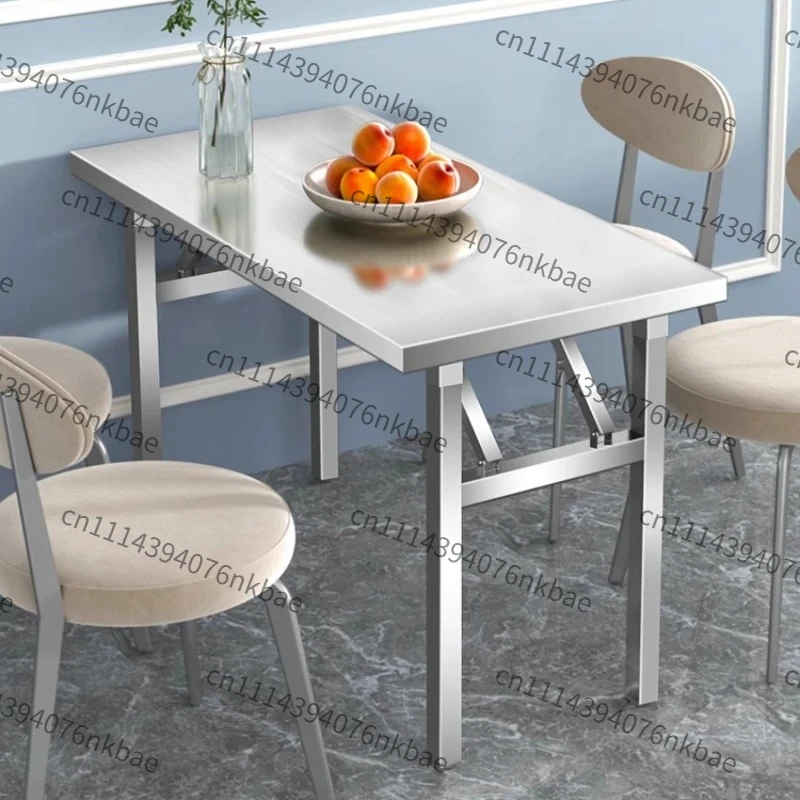 Multifunctional Folding Table, Metal Waterproof Space Saving Dining Table for Apartment Outdoor Camping