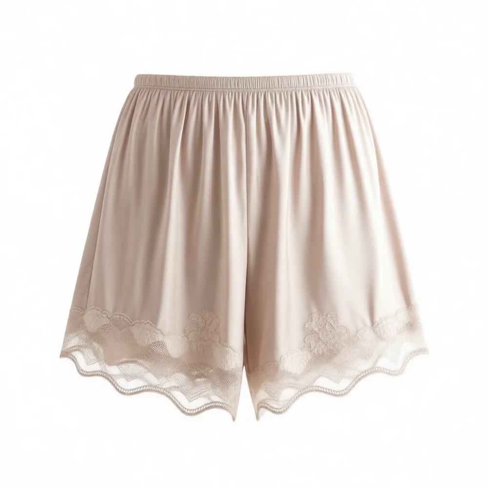 Elegant Safety Shorts Women Ruffle Hem Under skirt Pants Breathable Anti Chafing Underwear Elastic Soft Daily Basic Lingerie