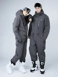 Winter Motorcycle Riding Suit Skiing Cold-proof Jumpsuit Outdoor Waterproof Windproof Thickened Warm Integrated Fishing Clothes