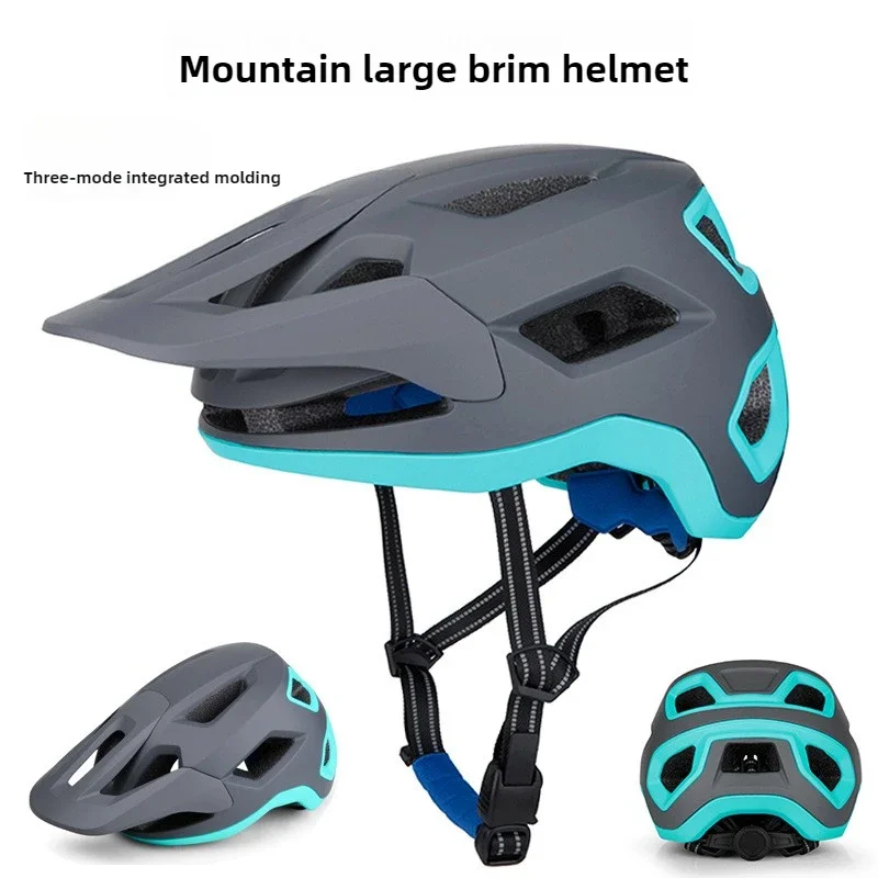 Outdoor Mountain Bike Helmet Bicycle Riding Large Brim Speed Drop Off-road Men's and Women's Integrated Riding Safety Helmet