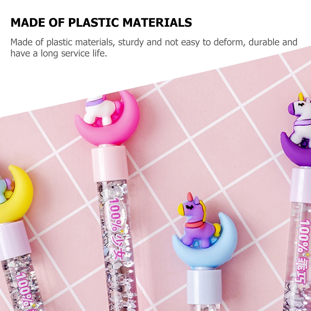 

4pcs Cartoon School Supplies Blue Purple Pink Ergonomic Smooth Writing Plastic Gifts