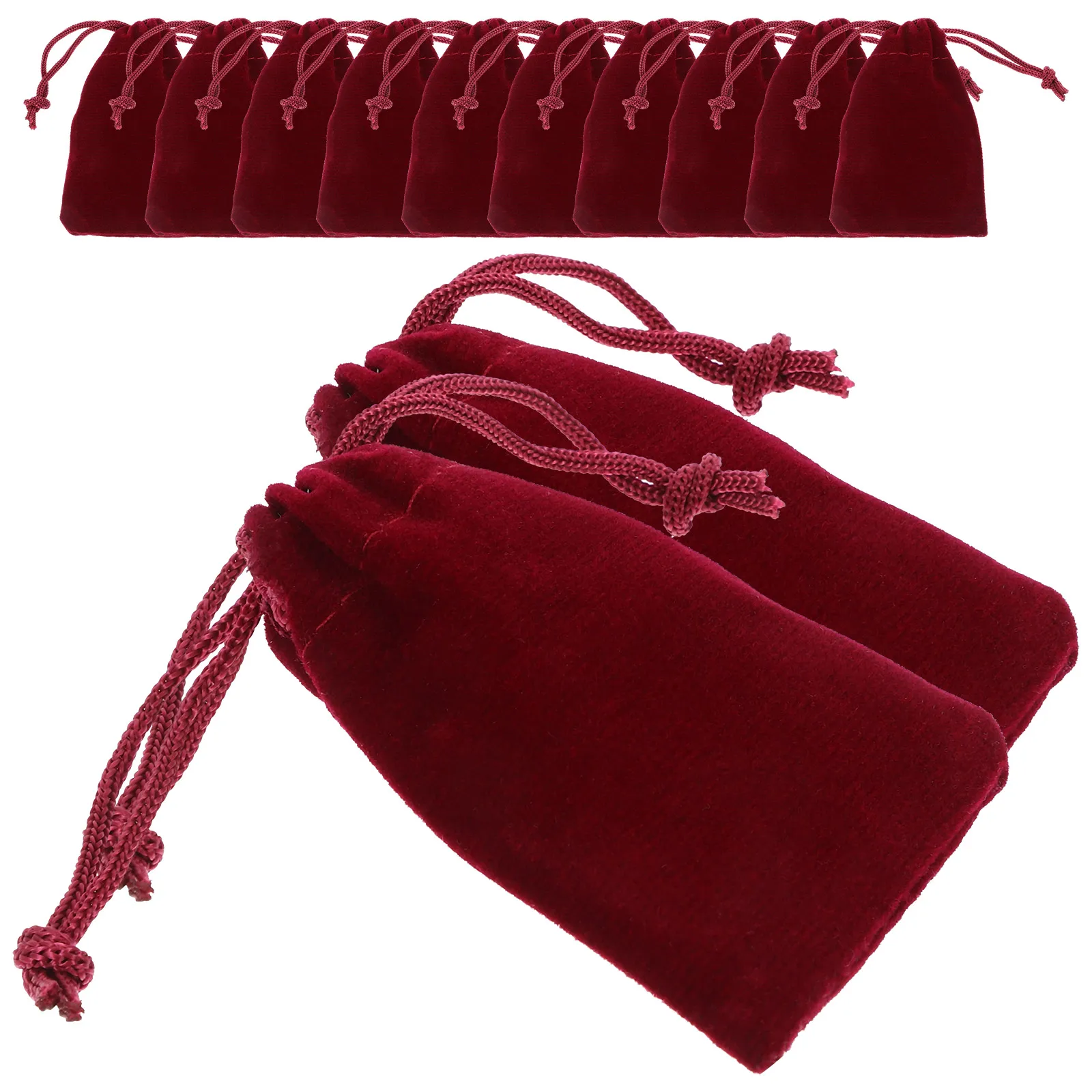 

50 Pcs Jewelry Storage Bag Favor Bags Drawstring Small Square Pouches Flocking Travel