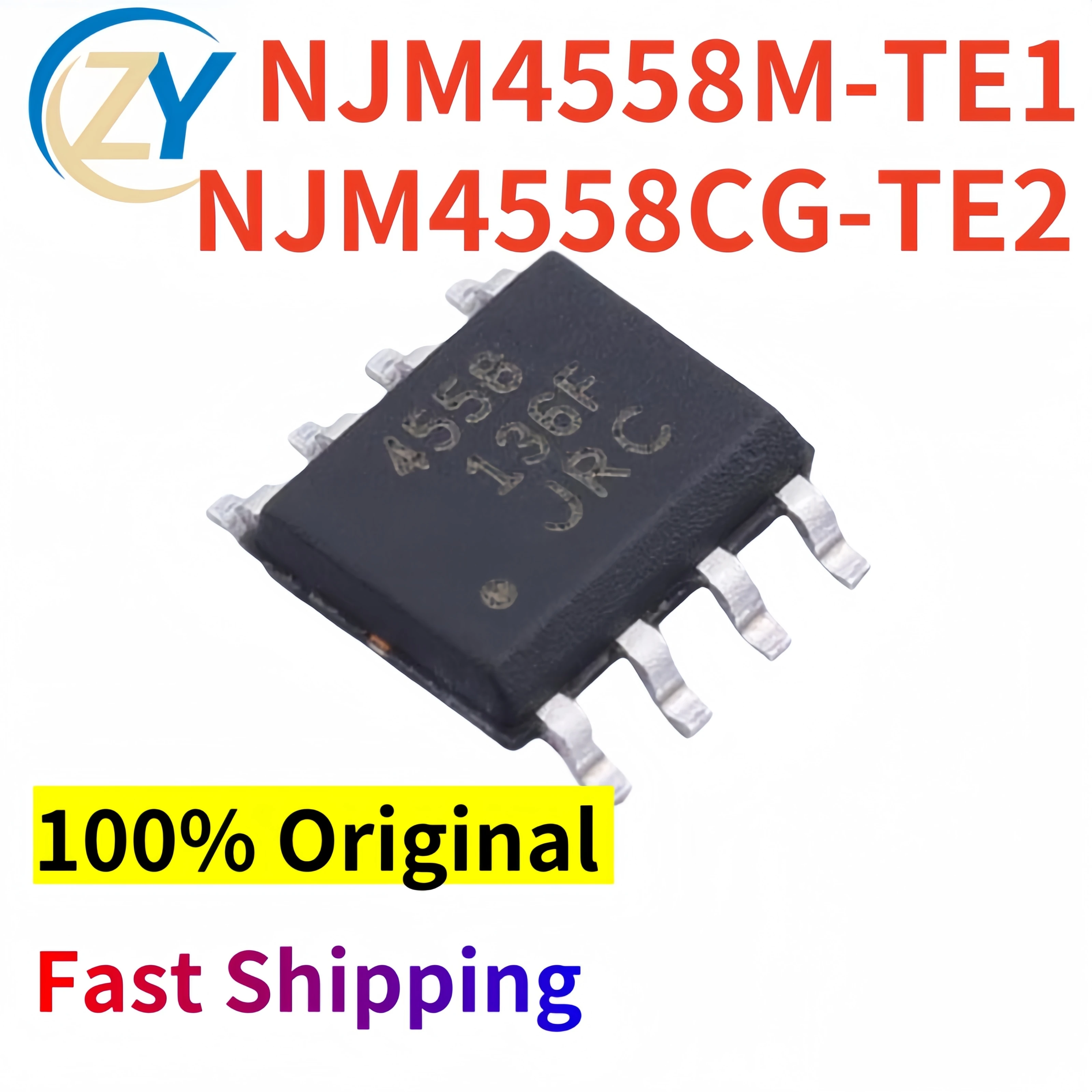 (5pcs) NJM4558 NJM4558M-TE1 Amplifiers NJM4558CG-TE2 DMP-8 2Channels 100% Original & In Stock