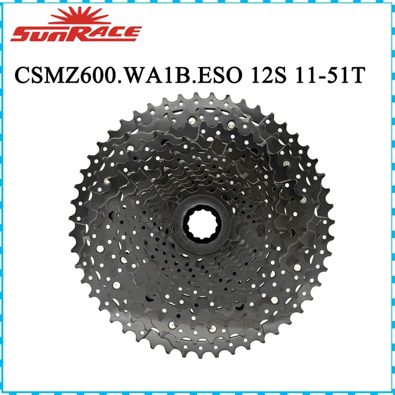 SunRace New CSMZ600 freewheel 12 Speed 11-51T Mountain Bike cassette MTB Flywheel 12S Sprocket Compatible Shimano SRAM