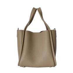 2023 New Arrvial Bucket Bag 100% Genuine Leather Women Shoulder Bags Female Soft Handbags High Quality Ladies Classic Tote Bag