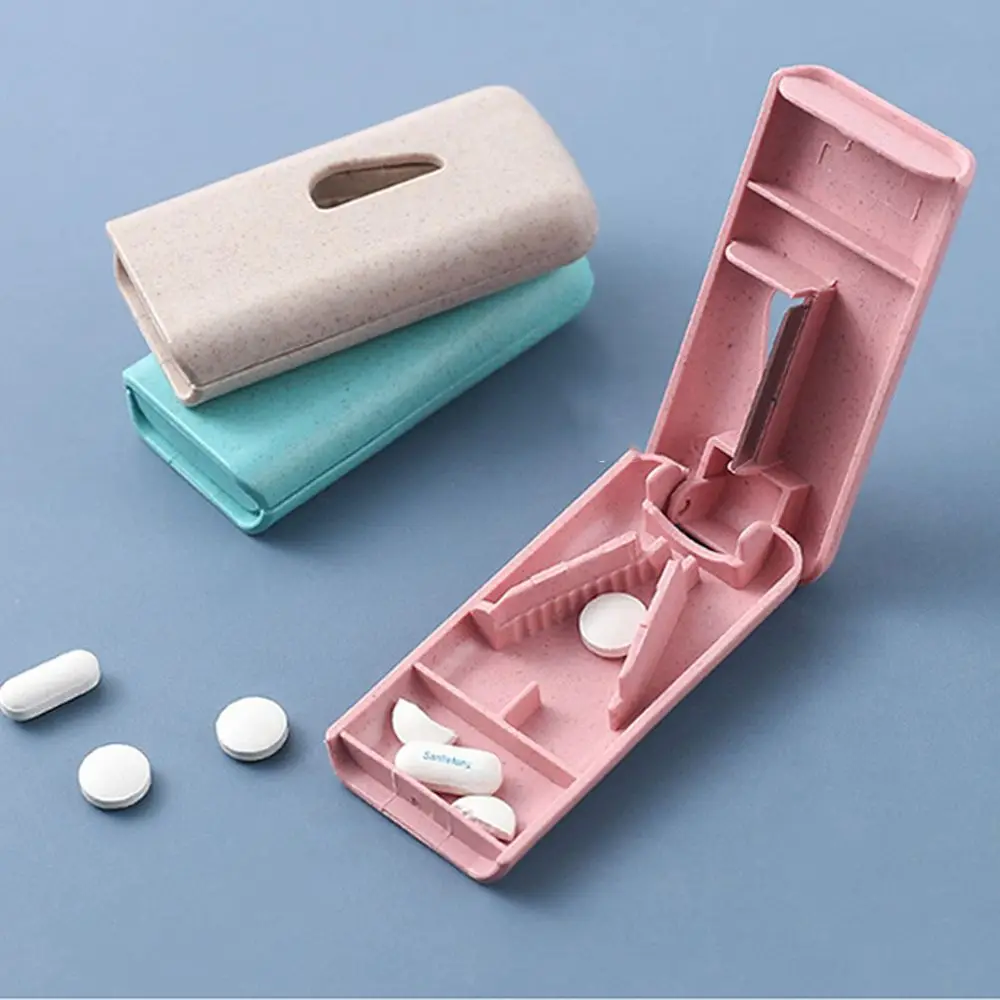 Colorful Rectangular Mini Medicine Splitter Tablet Divider Elderly Pill Cutter