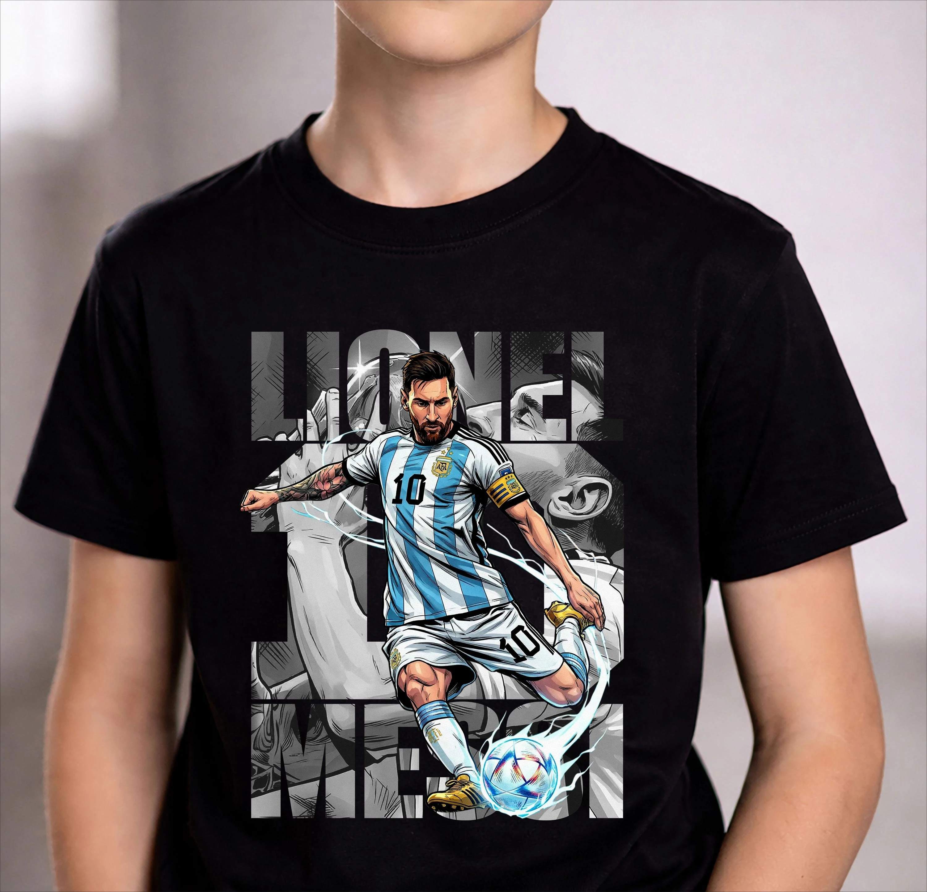2026 Messi Portrait Graphic T-Shirt Summer Streetwear Suitable for Both Men and Women Exclusive T-shirt for Messi Football Fans