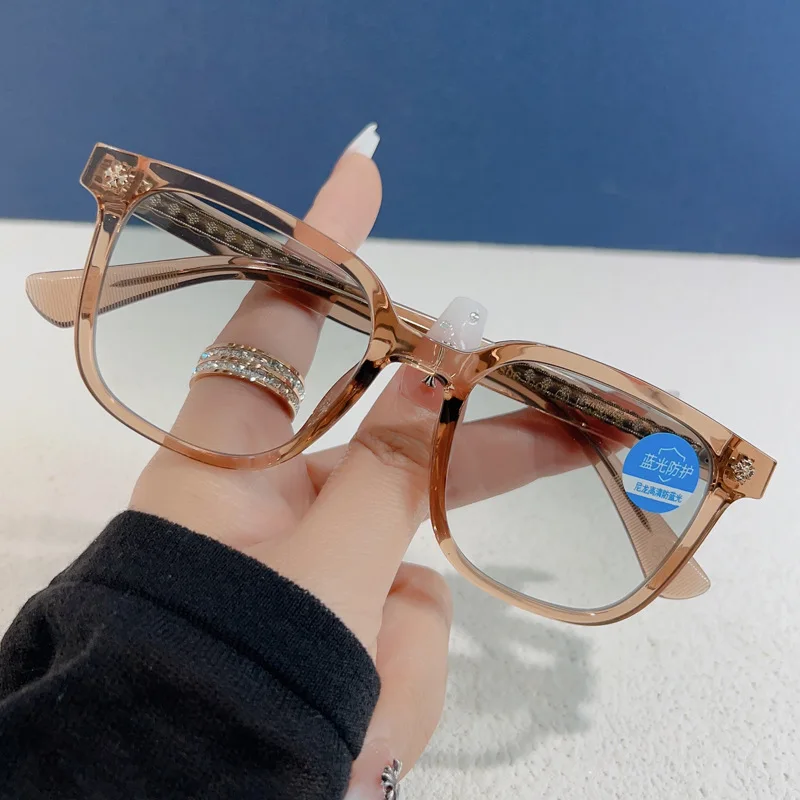 

​​2025 Acetate Blue Light Filter Glasses Unisex, Nylon Lens No Makeup Look Lightweight for Reading & Work Anti-Eye Strain​​