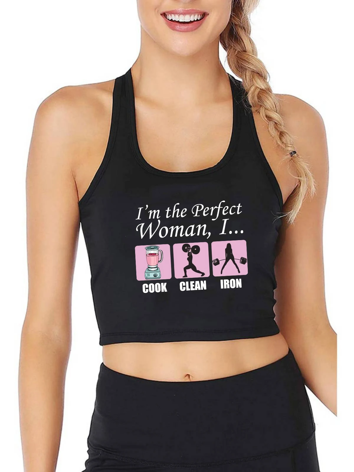 I'm The Perfect Woman Design Breathable Slim Fit Tank Top Women's Yoga Sport Workout Gift Idea Crop Tops Summer Camisole