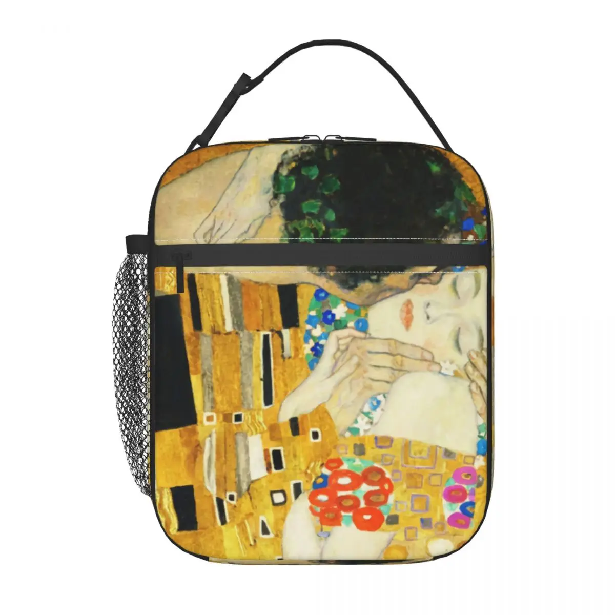 Klimt Kiss Thermal Insulated Lunch Bag Gustav Klimt Art Resuable Lunch Container for Kids School Children Multifunction Food Box