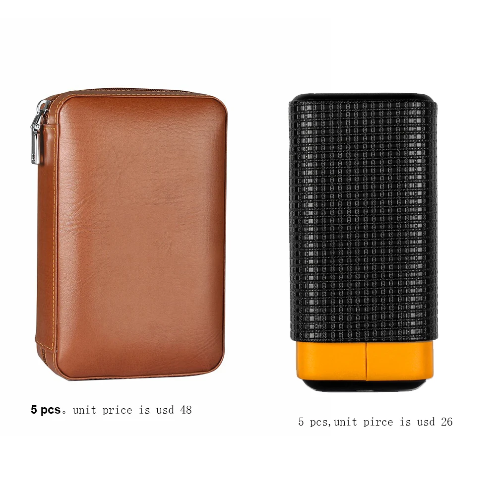 

5 pcs brown case and 5 pcs black cigar case