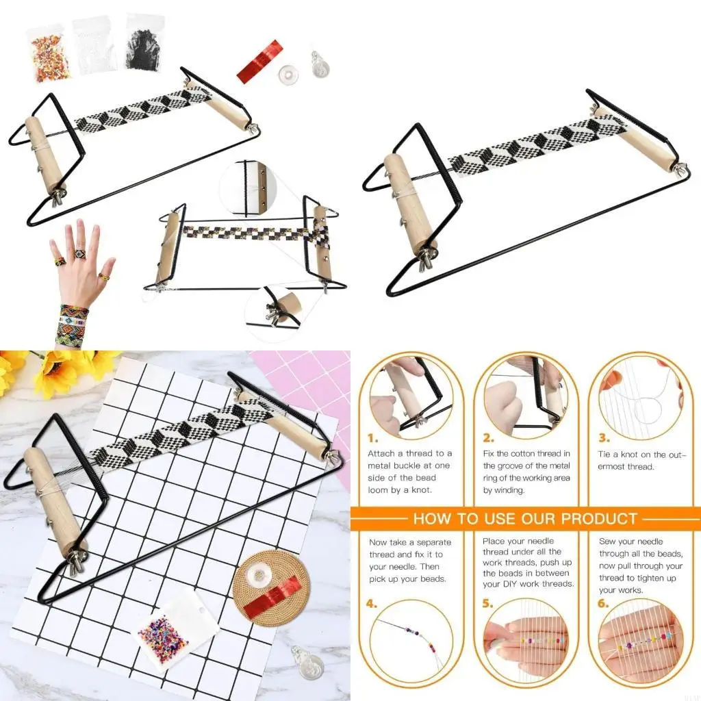 

91AF Bead Weaving Tool Beading Machine Beads Loom Gifts for Jewelry Making Beginners