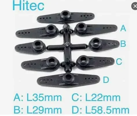 4PCS 24T Black Super Strength Heavy Duty Hitec Plastic Servo Arms for Hitec Standard servo D955TW 36645 35065S D930SW D980TW