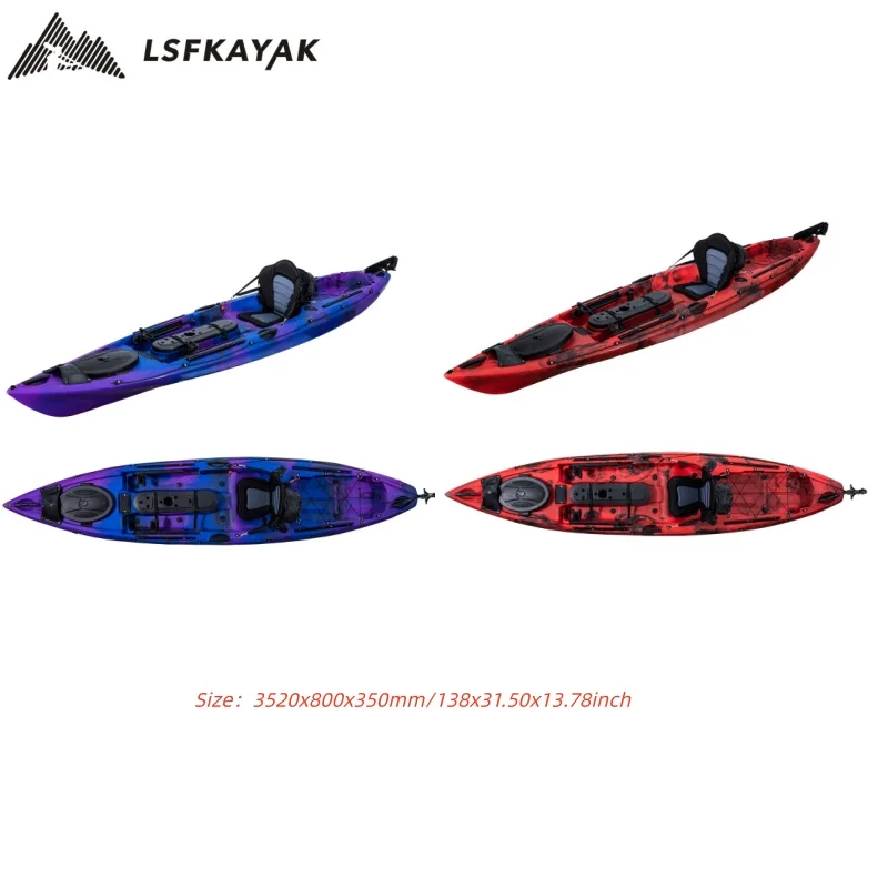 Customized Color Lightweight Durable Sit-On-Top Fishing Kayak With 1 Person Capacity Offshore Waters 3-Year Warranty