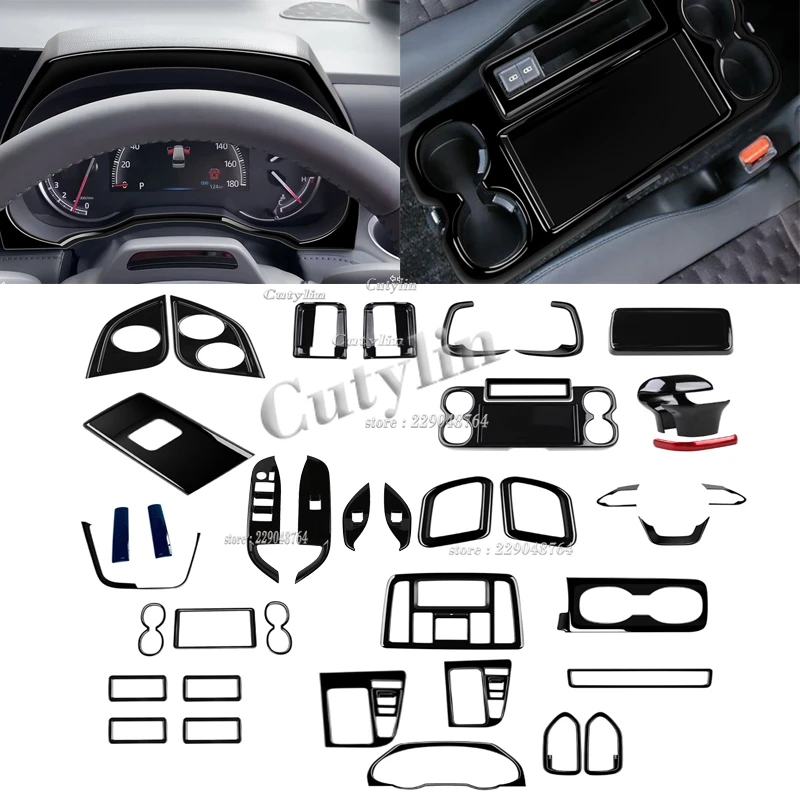 For Toyota Voxy Noah 90 Series 2022 2023 2024 ABS Black Steering Wheel Button AC Condition cover trim window switch lift panel C