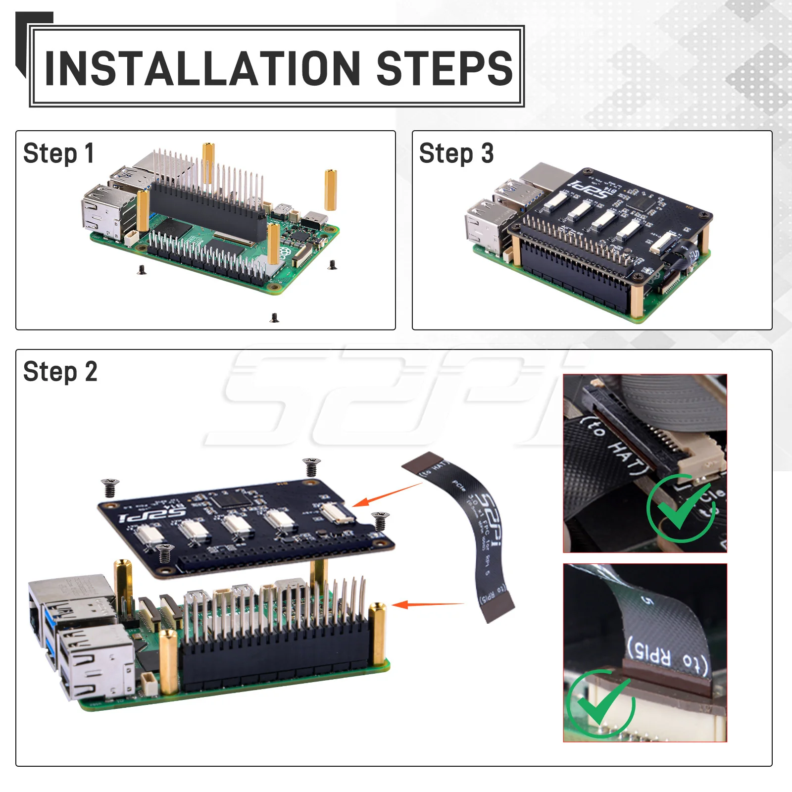 Imagem -06 - Quad Fpc Pcie Hat para Raspberry pi Capacidade de Daisy-chaining 52pi B14 B14