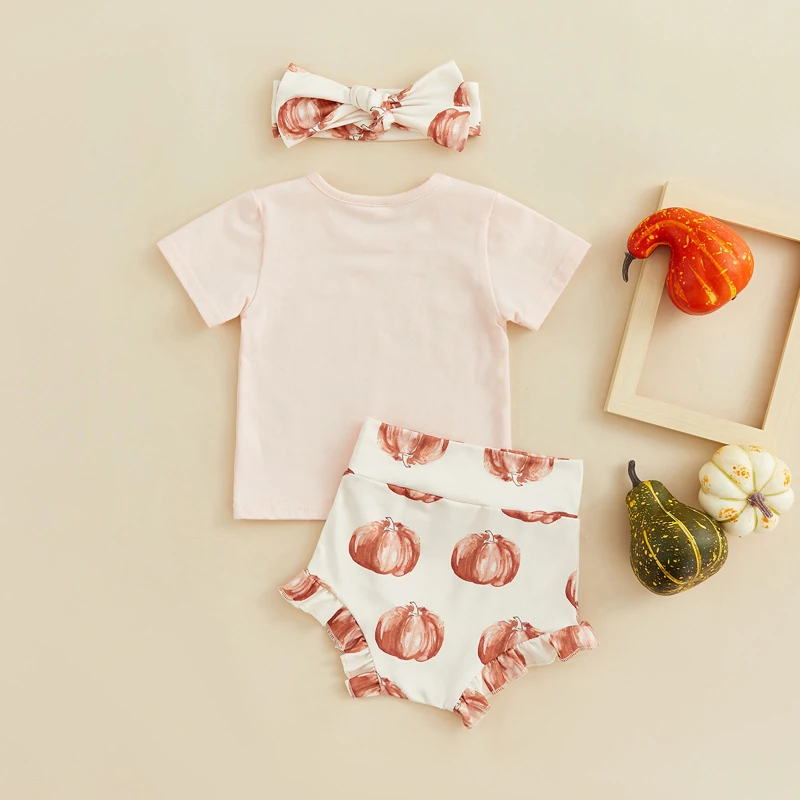 Adorable conjunto de top de manga con volantes y pantalones cortos de mezclilla con estampado de girasoles para niñas pequeñas con diadema a juego para diversión de verano