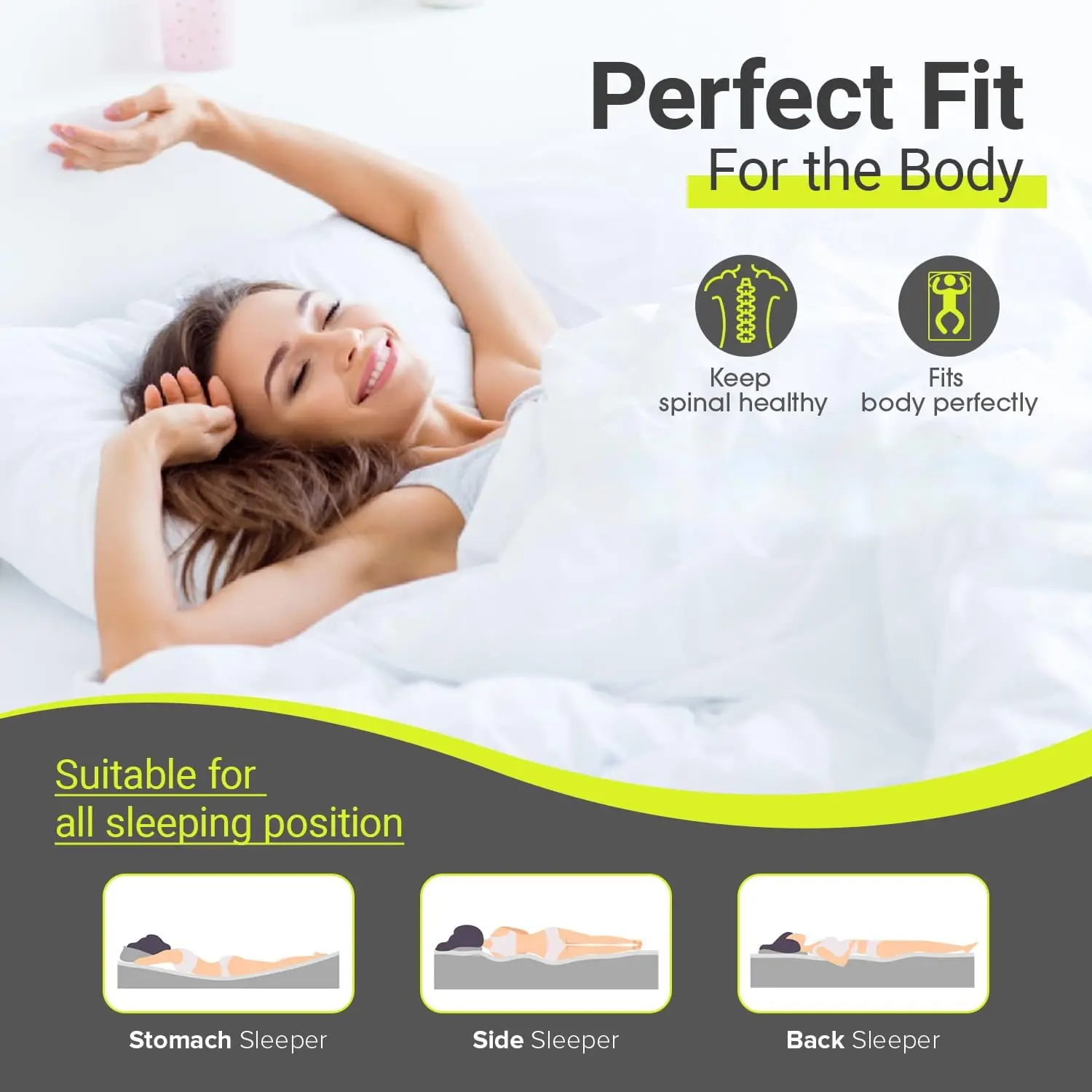 Colchão de Espuma com Espuma de Memória, Colchão Gel, Cama-na-caixa, CertiPUR-US Certified, Cooler Sleep Pressure Relief, 5"