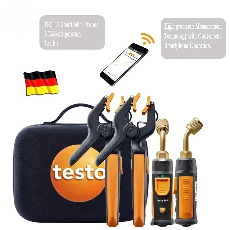 Testo 0563 10 Smart Probes AC &Refrigeration Test Kit 2pcs Testo 115i and 2 Pcs Testo 549i Wireless Smart Bluetooth-compati