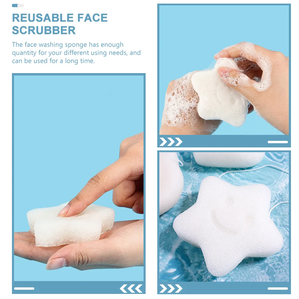 3 قطعة تنظيف الجلد دش الإسفنج لينة التقشير حمام منظف الجسم المحمولة غسل الوجه لوازم الوجه الإسفنج #6