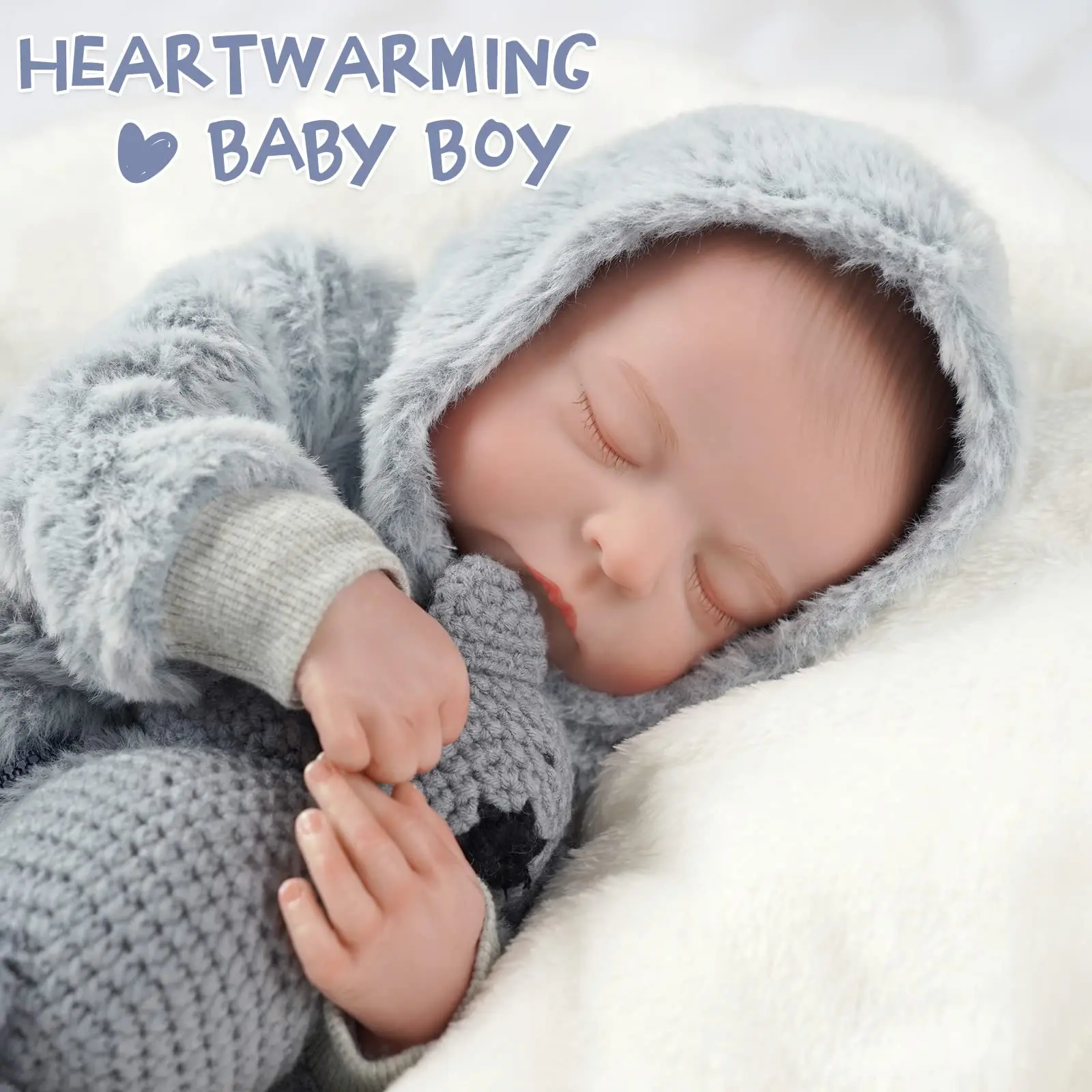 BABESIDE Lifelike Reborn Baby Dolls Boys - 17-Inch Real Baby Feeling Realistic-Newborn Full Body Vinyl Anatomically Correct Real