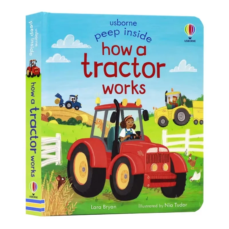 

Peep Inside How a Tractor Works Kids Board Book Interactive Farm Vehicle Story Fun Educational for Children