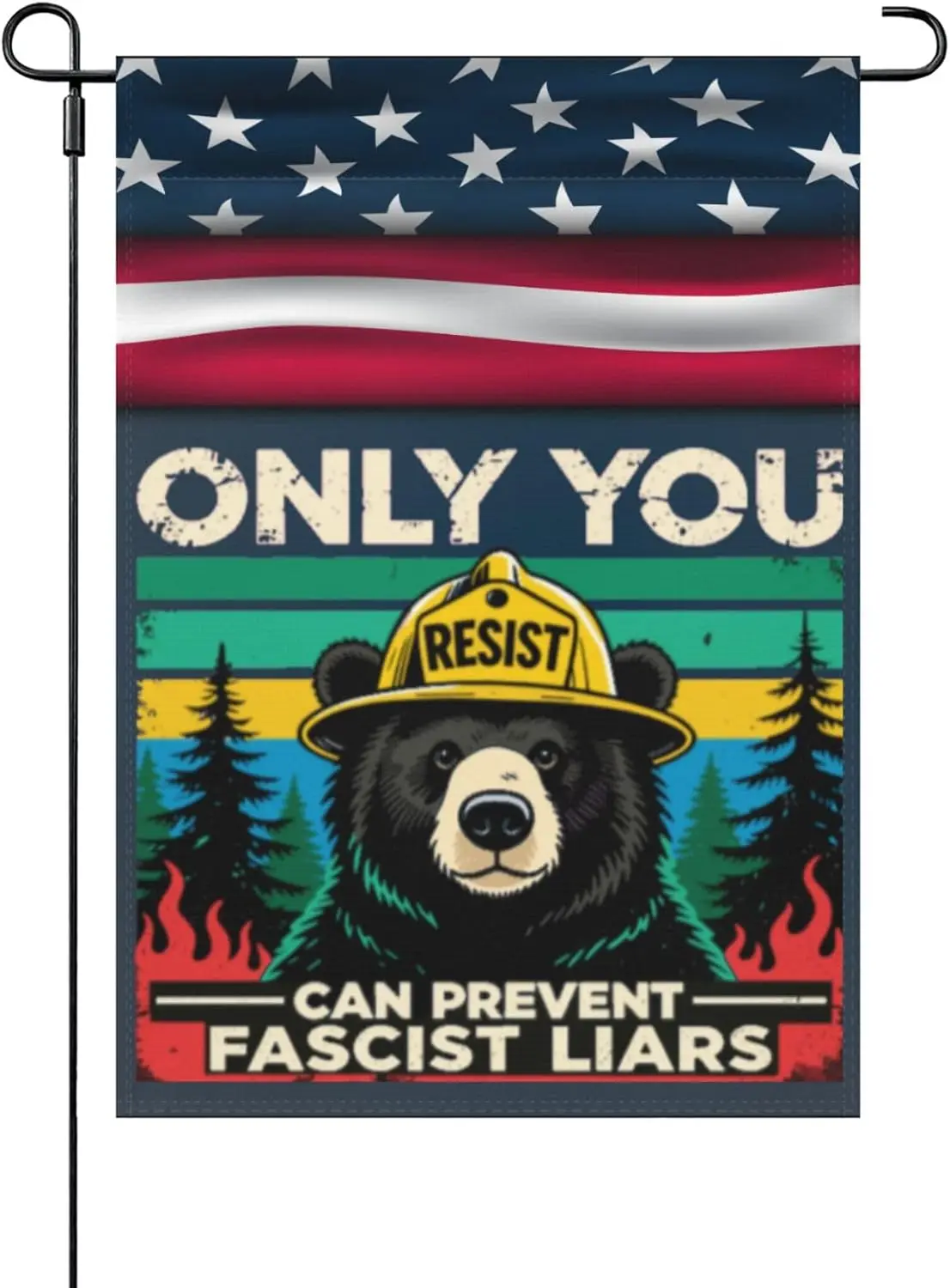 Onlys You Resist Can Prevents Fascist Liars Garden Flag Inspirational Banners For Outside ZZM